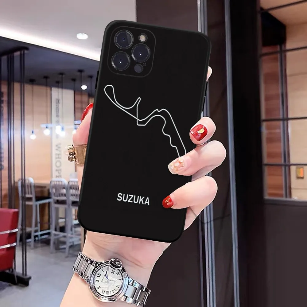 Чехол для телефона F1 Race Track map iPhone 16 15 14 13 12 Mini 11 Pro XS Max X XR SE 6 7 8 Plus мягкий силиконовый