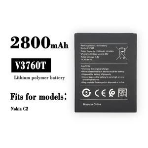 New 2800mAh V3760T Battery For Nokia C2 2020 TA-1204 Mobile Phone Battery V3760T