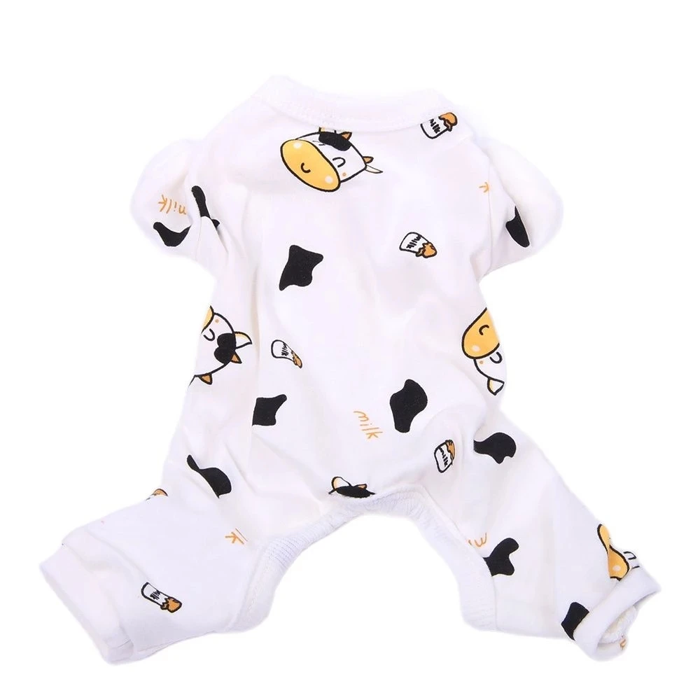 

Pet Dog Cotton Soft Sportswear Jumpsuit Pajamas Cartoon Design Cat Dog Pants T-shirt Size 5