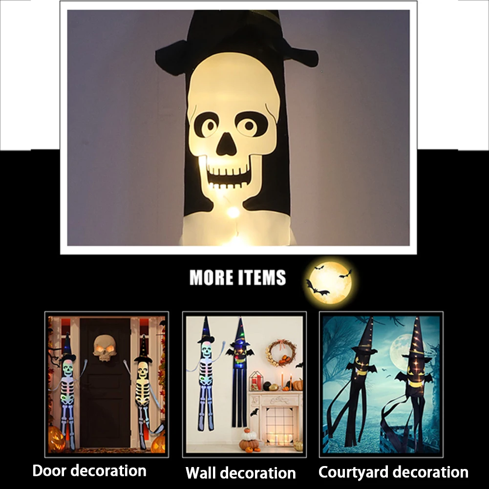 Наружный хэллоуин подвесной Скелет с подсветкой Хэллоуин скелет ветрозащитный