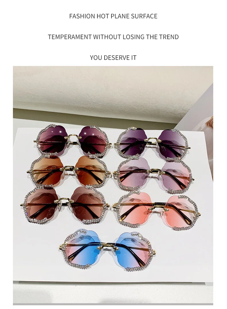 Новые многоугольные безрамные женские солнцезащитные очки с облаками модные INS