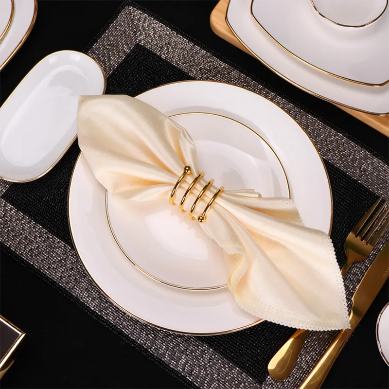 

12pcs Alloy Metal Napkin Ring for Wedding Table Decoration Napkin Holder Servilletero Wedding Towel Rings Dinner Table Deco