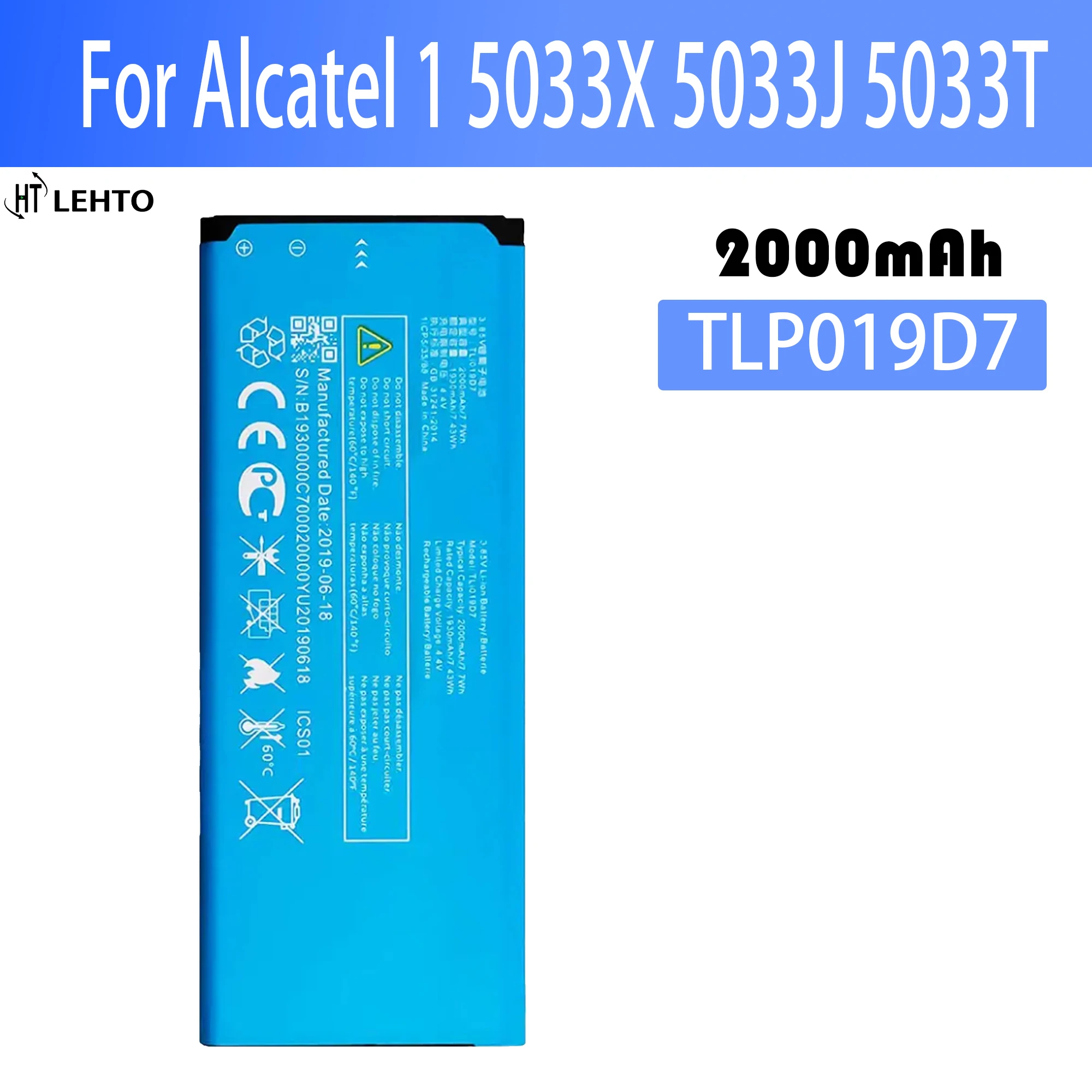 Оригинальный аккумулятор TLi019D7 для Alcatel 1 5033 5033D 5033X 5033Y 5033A 5033T 5033J / Telstra Essential Plus 2018 для TCL U3A