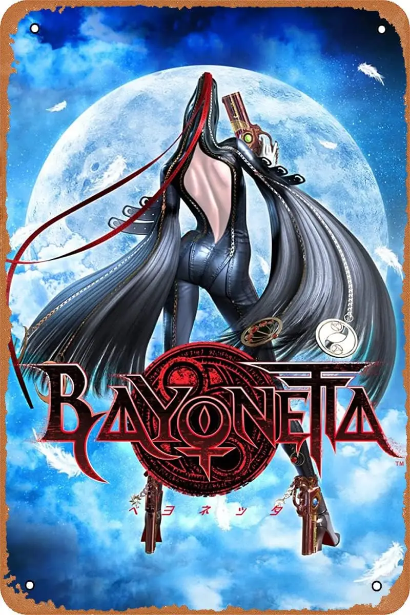 Плакат Cllsatm Bayonetta Vntage Game Sgn Metal 8x12 nch