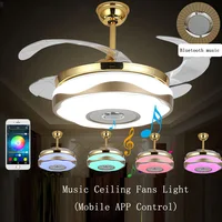 Bluetooth led double ring lamp ceiling fan remote control music lamp for free delivery in children's room and Restaurant