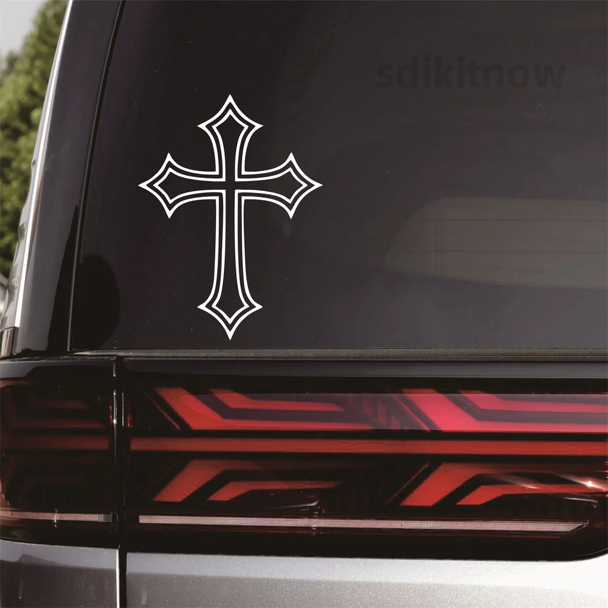 

Древняя готическая наклейка со Священным крестом, водостойкая наклейка для автомобиля, Стайлинг двери, переднее и заднее окно, лобовое стекло, наклейка, украшение, аксессуар