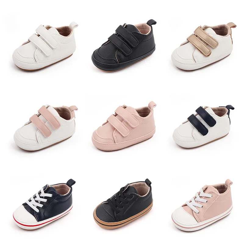 Multi-Color Crib Baby Moccasins Toddler First Walker Baby Shoes Boy Girl Classical Sport Soft Sole PU Leather Casual Shoes