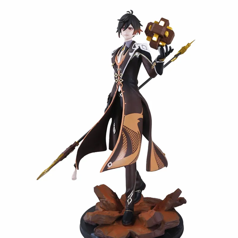 

28cm Genshin Impact Series Zhongli Leisure Rock Emperor anime Game Handmade Model Gift Case Decoration with Box Birthday Gift