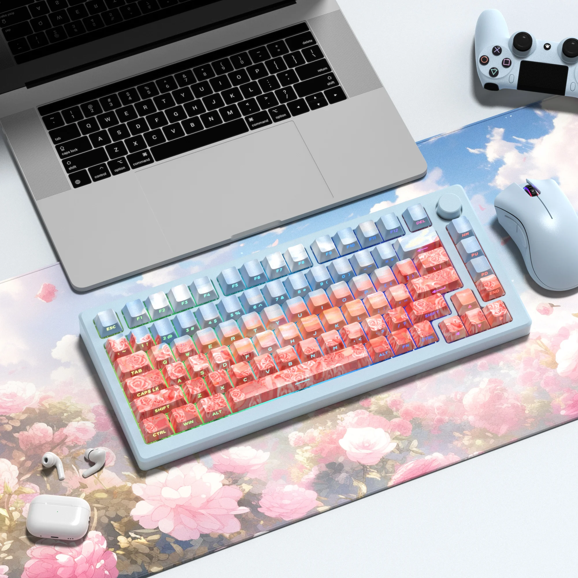 Womier 130 клавиш Sunset Rose PBT Keycaps Cherry Profile для механической клавиатуры