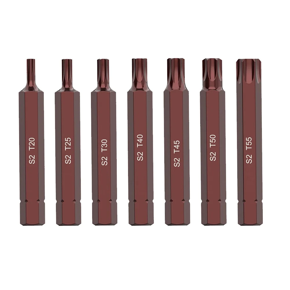 

Звездные Биты для отвертки T20/T25/T30/T40/T45/T50/T55, 10 мм, шестигранный хвостовик, длина 30/75 мм, 7 шт., детали для электрического ударного отвертки