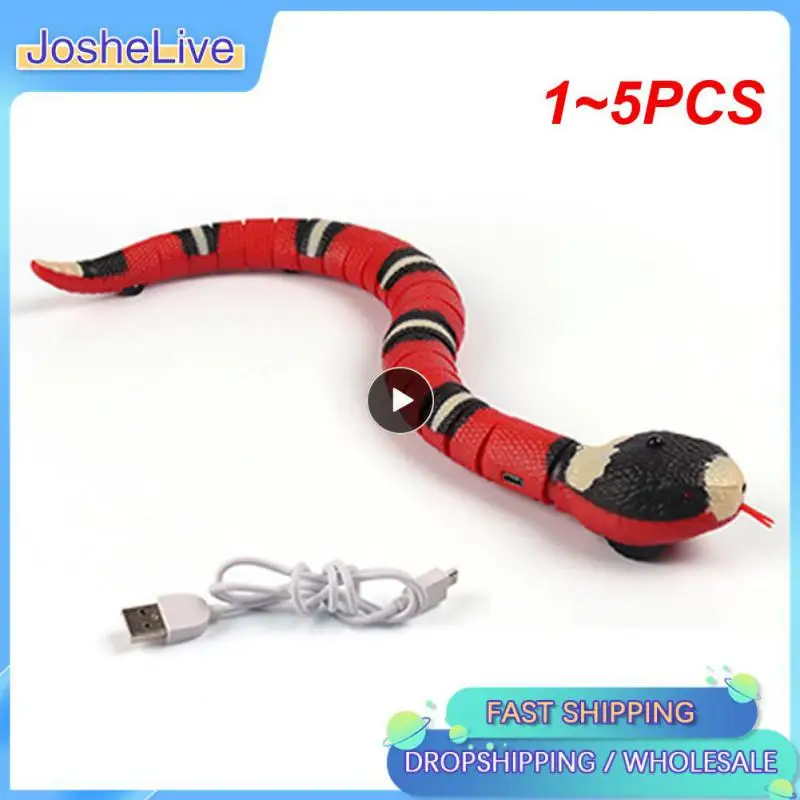 

1~5PCS Automatic Cat Toys Interactive Smart Sensing Snake TeaseToys for Cats USB Charging Cat Accessories for Pet Cats Game