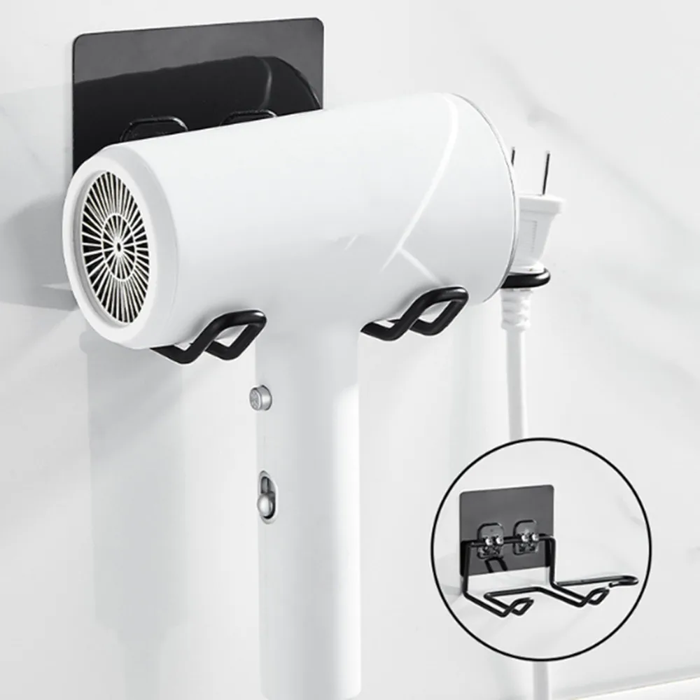 

Hair Dryer Holder Rack Wall Mounted Hair Straightener Dryer Holders Bathroom Organizer Storage Rack Shelf Bathroom Accessories