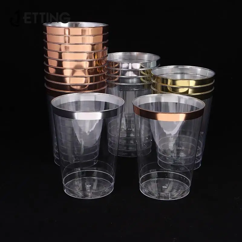 

10Pcs Plastic Water Cup Plastic Wine Cup Party Wedding Transparent Plastic Cups 300ml Phnom Penh Cup Hard