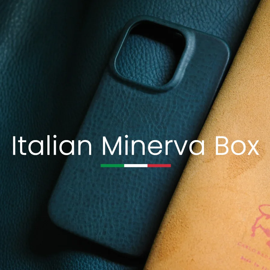 

Italian Minerva Box Genuine Leather Case for iPhone 14 Pro Max Plus Handmade Luxury Business Cowhide Phone Cover