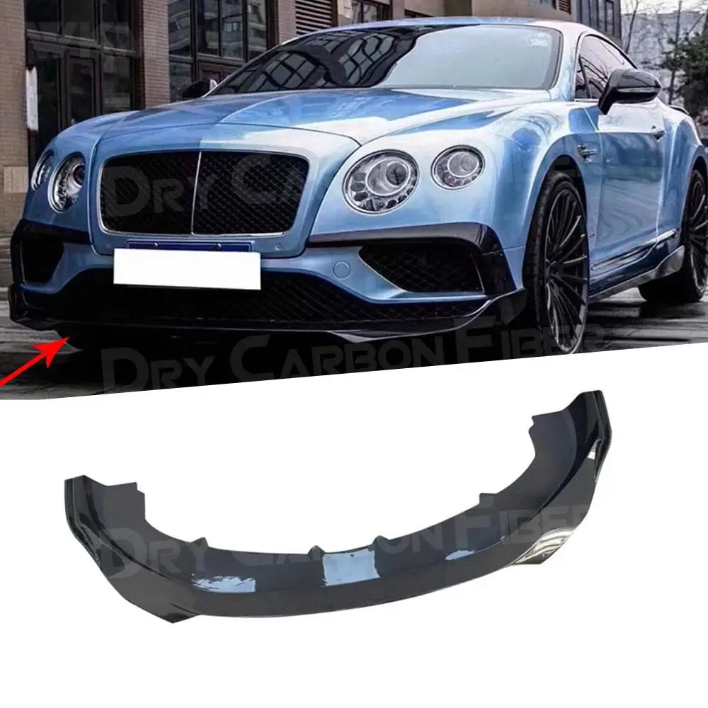 

For Bentley Continental GT 2015-2017 ST Style Carbon Fiber Front Bumper Lip Splitter Spoiler Body Kit FRP Front Lip