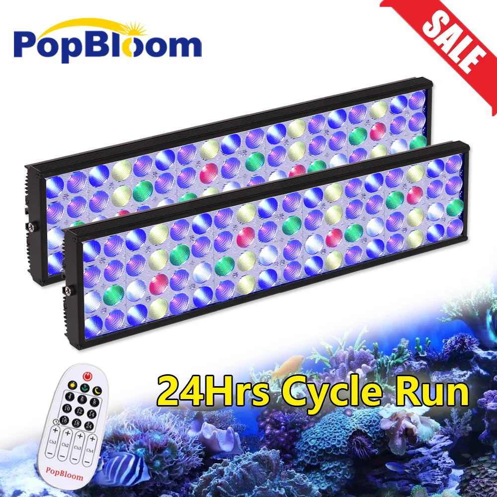 

PopBloom Marine Aquarium Led Lights,Saltwater Led Aquarium Lamp Full Spectrum For 120cm Seawater Aquarium Reef Fish Tank Light