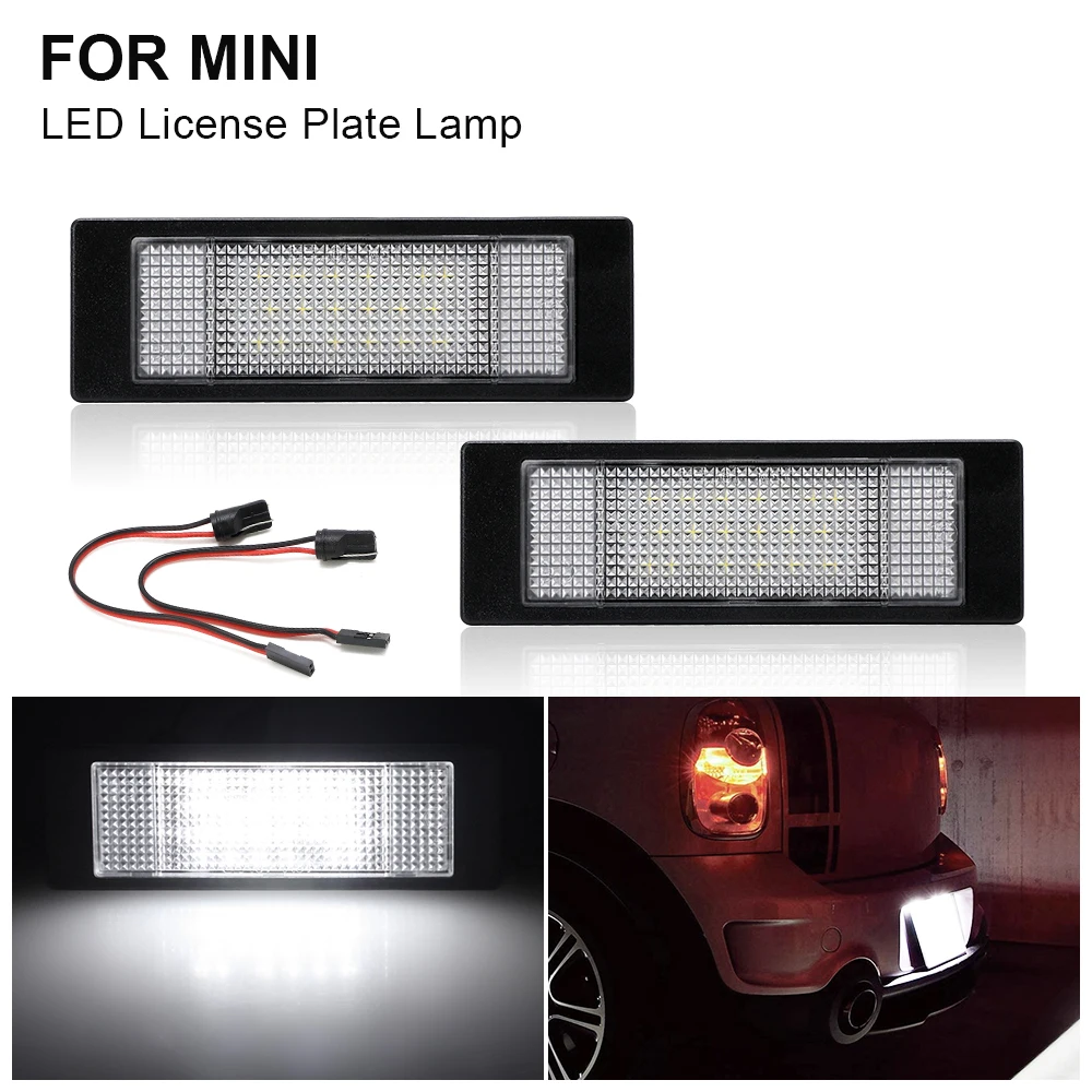 

For Mini R55 R55N Clubman R60 Countryman R61 Paceman 2PCS Canbus LED License Number Plate Light OEM part# 63262755711