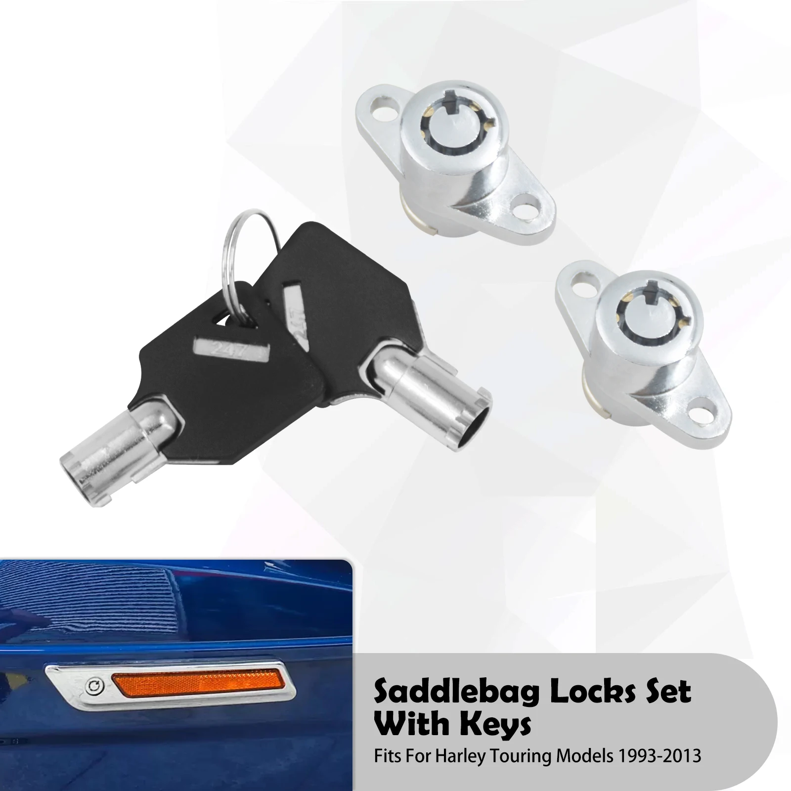 

Замок для седельной сумки мотоцикла с набором 2-х ключей для Harley Touring Electra Street Glide Road King FLHR FLHT FLHX Road Glide 1993-2013