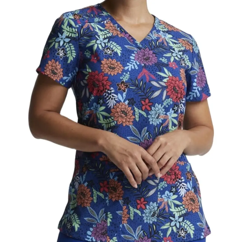 

Женский топ с V-образным вырезом и принтом