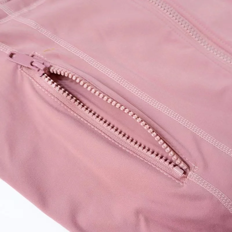 luluwomen Slim Jacket with Logo  Fitness Autumn Solid Breathable Workout Gym Coat Running Sport Sweatshirts Zipper Tight Tops