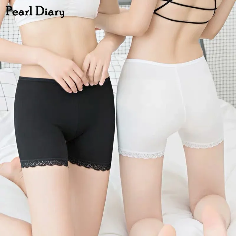 Женские тонкие трусы-боксеры Pearl Diary нижнее белье с высокой талией и кружевной