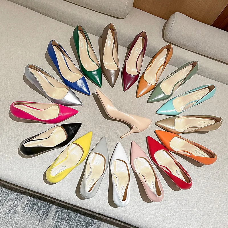 Women High Heels Women's 2023 New Thin Heel Pointed Formal Shoe Women's Work Shoes Office Lady Pumps Personal Customize Low Heel