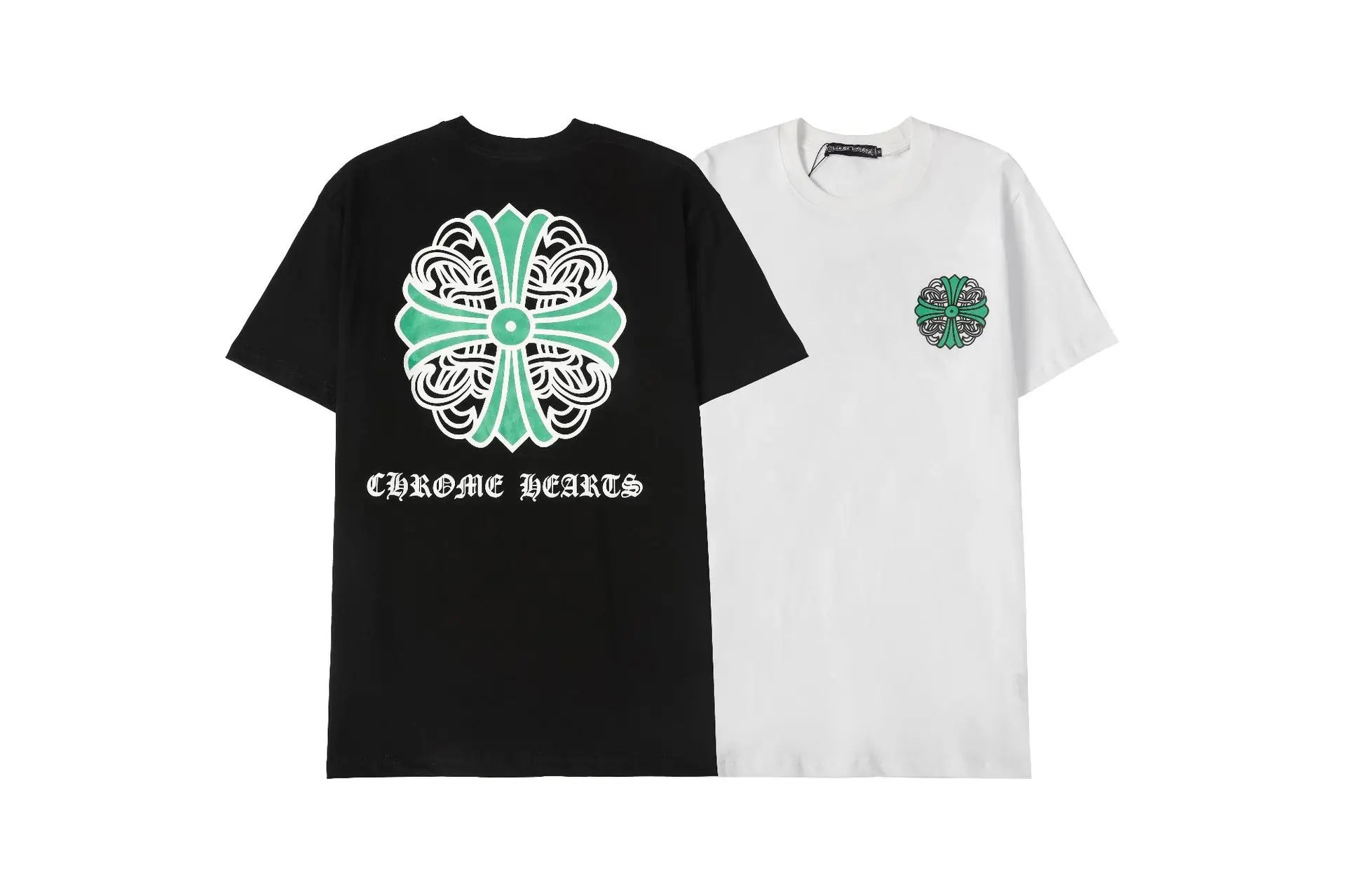 

New Chrome Hearts Green Cross Sanskrit Letter Casual Short sleeved T-shirt