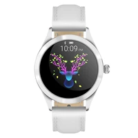 ip68 waterproof smart watch women lovely bracelet heart rate sleep monitoring smartwatch for ios android kw10 gold band