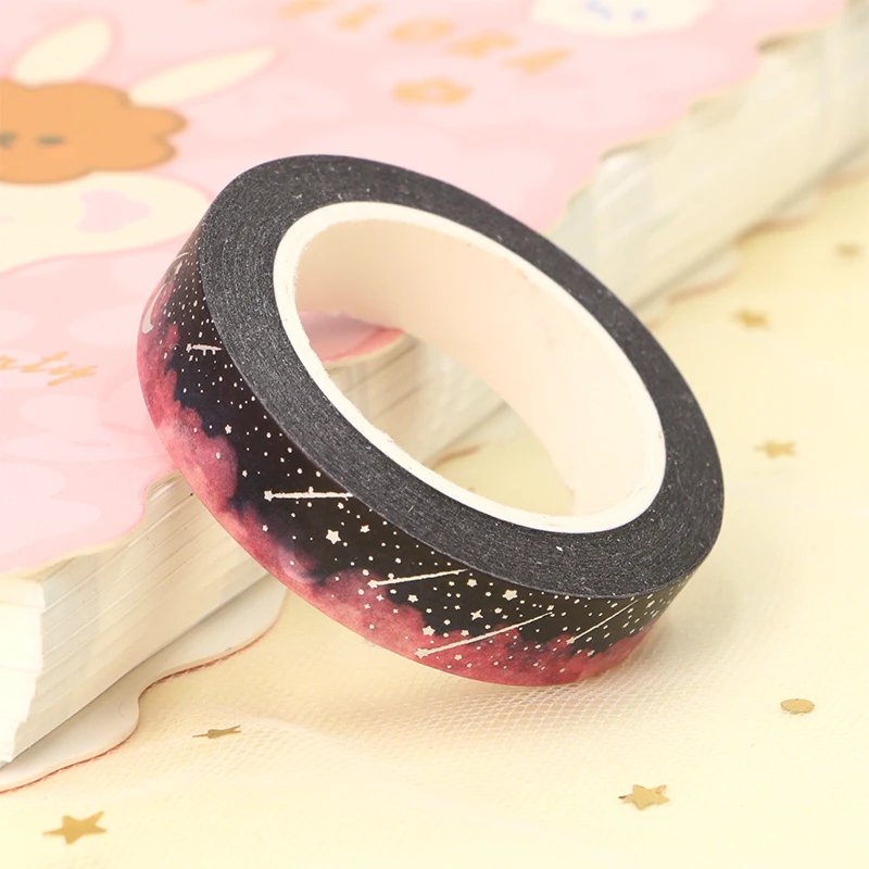 2022 NEW 1PC 10M Decorative Foil Starry Sky Stars Washi Tape DIY Scrapbooking Planner Adhesive Masking Tape Kawaii Stationery images - 6