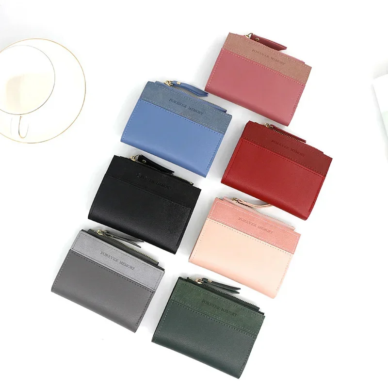 

Personality Solid Color Short Style Ladies Zipper Purse Simple Clutch Coin Purse Ladies Purse