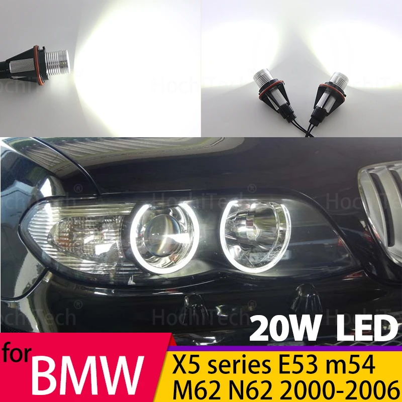 

Super Bright White 20W canbus Angel Eyes Marker Lights Bulbs for BMW X5 series E53 3.0i 4.4i 4.6is 4.8is m54 M62 N62 2000-2006