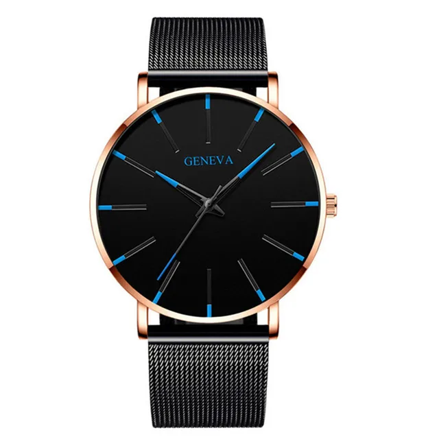 2022 Minimalist Men's Fashion Ultra Thin Watches Simple Men Business Stainless Steel Mesh Belt Quartz Watch relogio masculino 2
