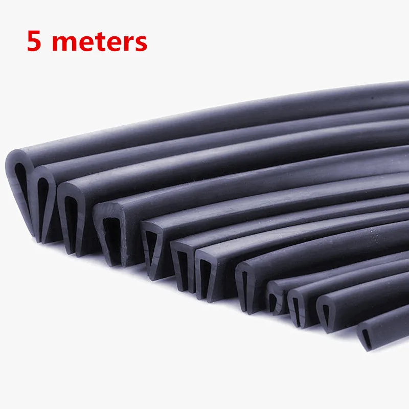 

5 Meter U Shaped Rubber Sealing Strip Edge Trim Automobile Door Guard For Glass Metal Wood Panel Board Sheet Cabinet