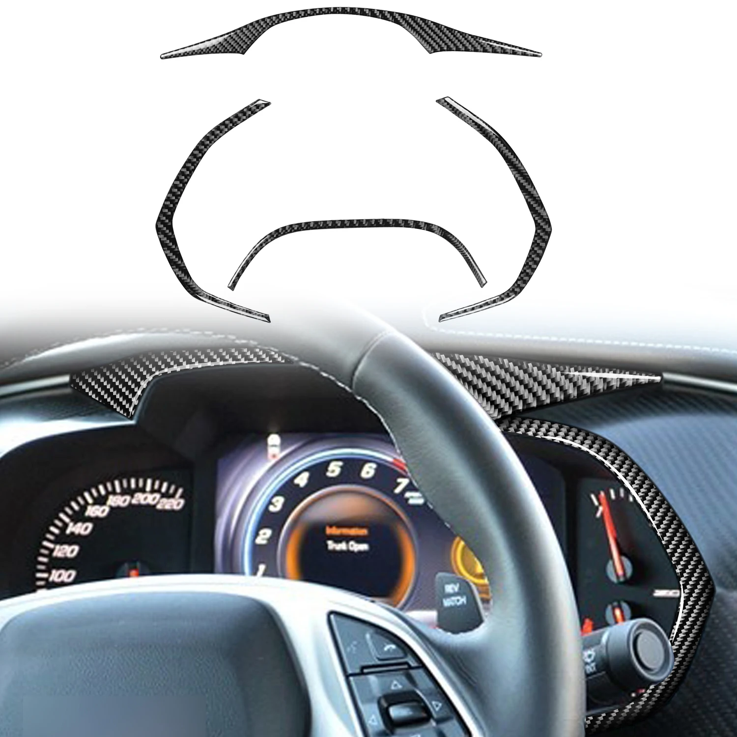 

Декоративная рамка для салона приборной панели из углеродного волокна для Chevrolet Corvette C7 2014 2015 2016 2017 2018 2019, автомобильные аксессуары