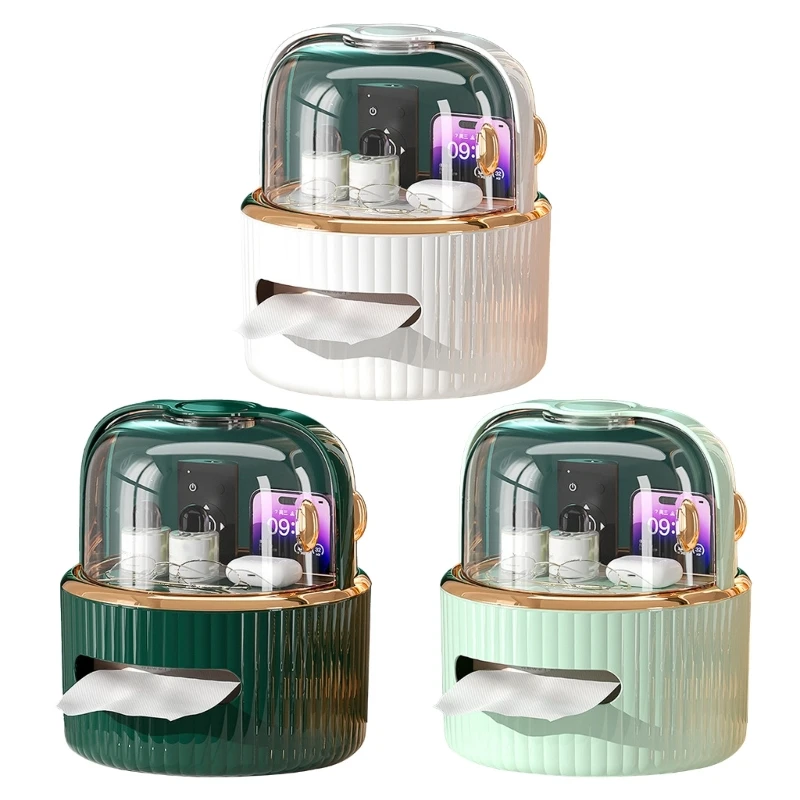 

Tissue Box Dust-proof Household Paper Box with Lid Coffee Table Round Holder