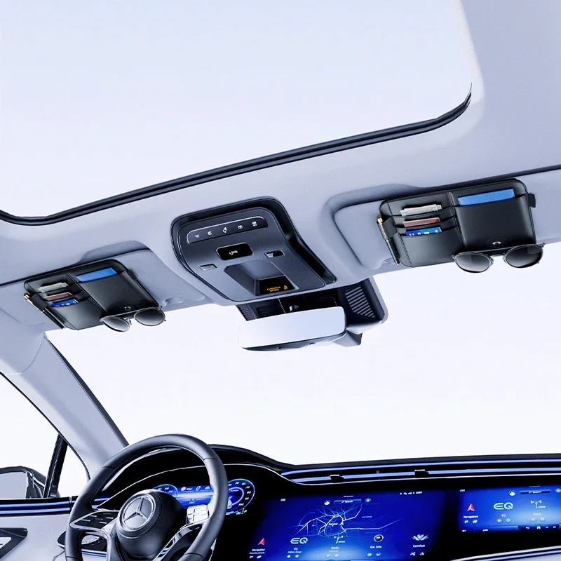 Автомобильный солнцезащитный козырек зажимы для очков кожаный органайзер ручек