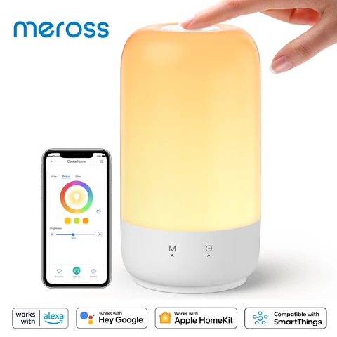 Настольная лампа с регулируемой яркостью и сенсорным управлением Meross HomeKit Smart Wi-Fi