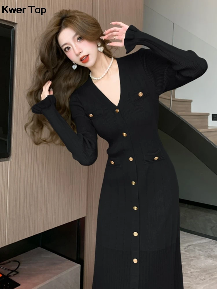 Модное зеленое однобортное женское трикотажное платье шикарные длинные платья с