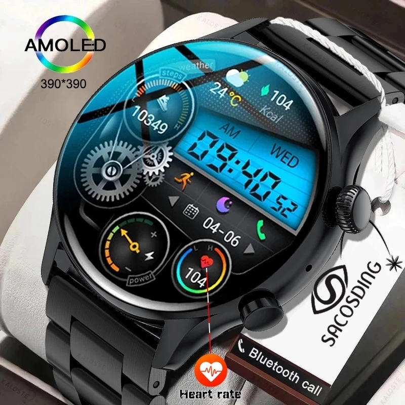 

2023 NFC Smart 390*390 AMOLED Screen Always Display The Time Bluetooth Call Watches Men Sports Smartwatch For Huawei Xiaomi