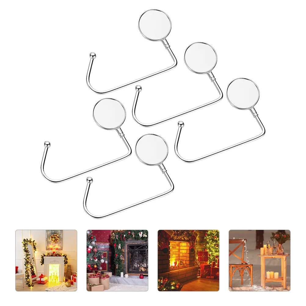 

5PCS Mantel Hanging Hook Christmas Stocking Hanger Stocking Holder Hooks Xmas Stocking Hanging Hook