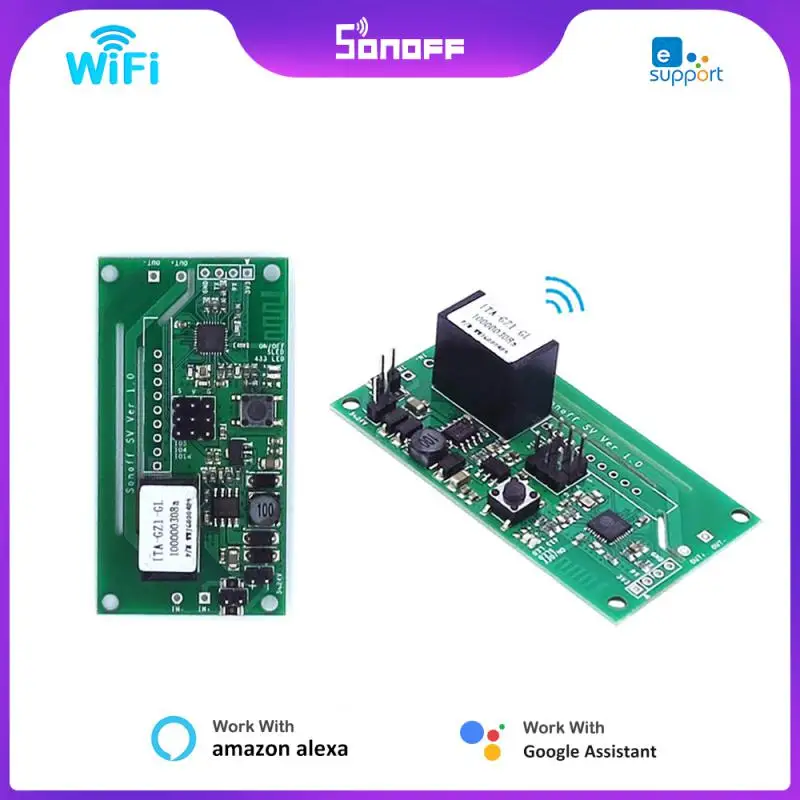 

Sonoff SV 5-24V Safe Voltage Wireless WiFi Smart Home Switch Module Support Secondary Development Work With Alexa EWeLink APP