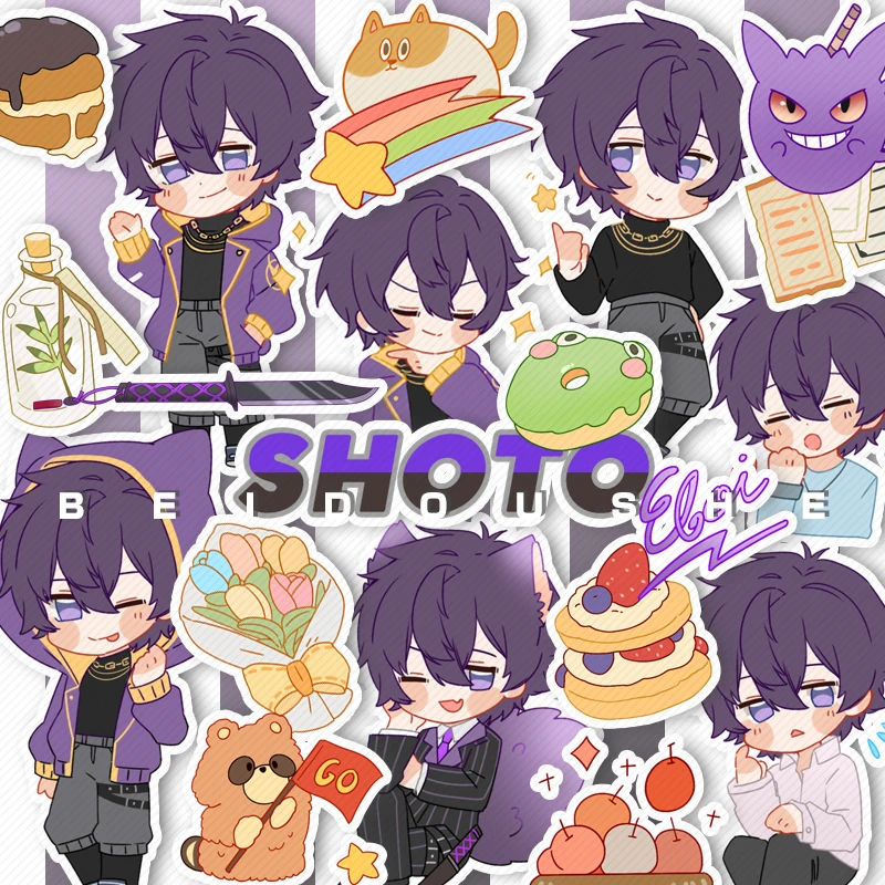 

Anime Vtuber shoto Sticker Family portrait Motorcycle Phone Travel Luggage Adhesive Sticker Cosplay