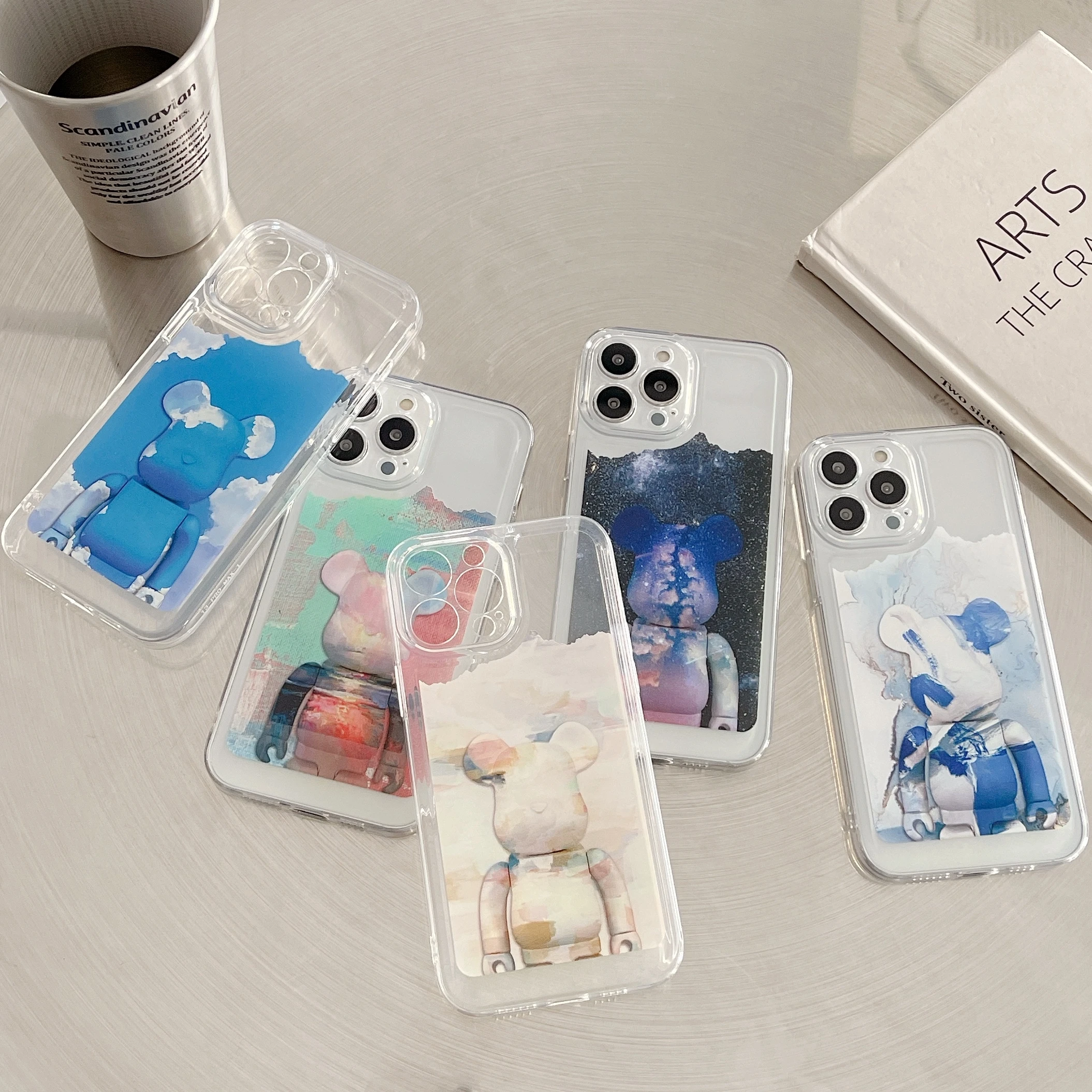 

Fashion Personality Funny Cartoon Violent Bear Shockproof Soft Silicone Phone Case for 11 12 13 Pro Max mini x xr xs 8 7 plus