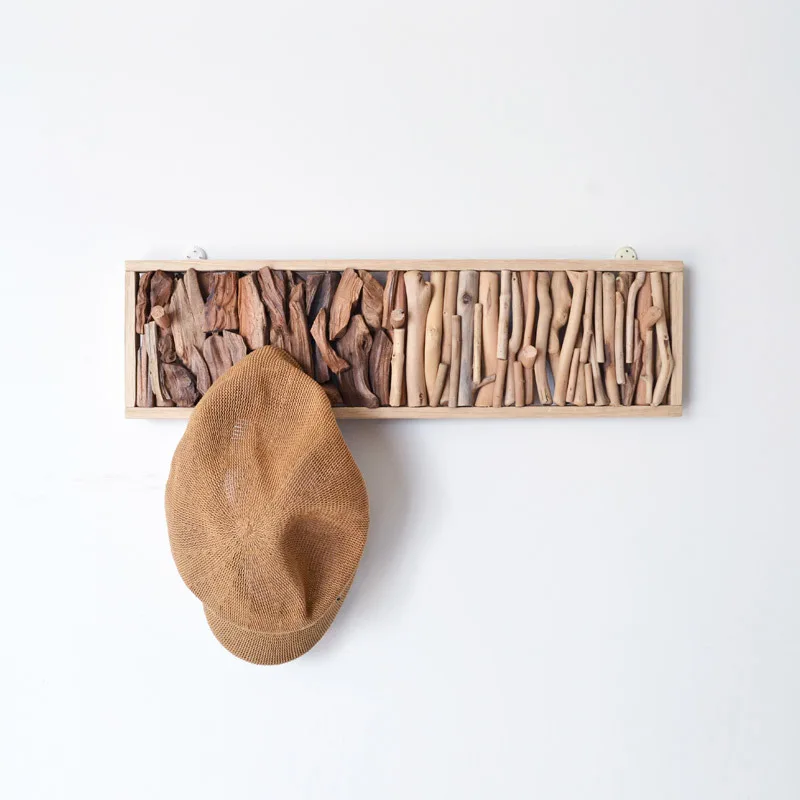 

Creative Hanger Back Door Nature Coat Porch Wall Hook Decoration Solid Bedroom Wall Coat Racks Handmade Wood Hanging Hat Design