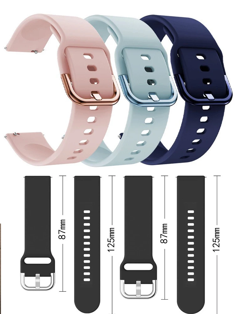 Ремешок силиконовый для Amazfit bip, браслет для часов Amazfit GTS/2/2e/3/4 GTS2 Mini/GTR 4/3/Pro/47 мм/GTR2/2e/stratos 2/3, 20 мм/22 мм
