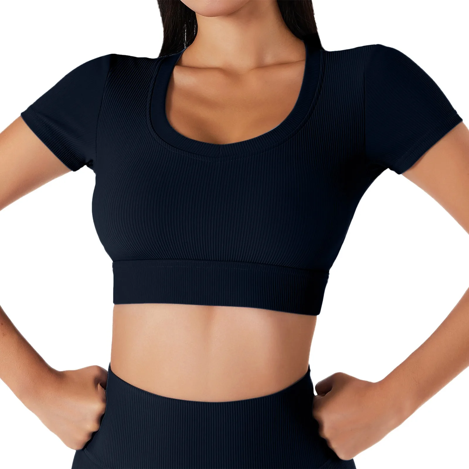 

Women's Nude Sense Fitness Short Sleeved Yoga Clothes Womens Mock Neck Long Sleeve Thermal Shirts Short Sleeve Athletic Shirt