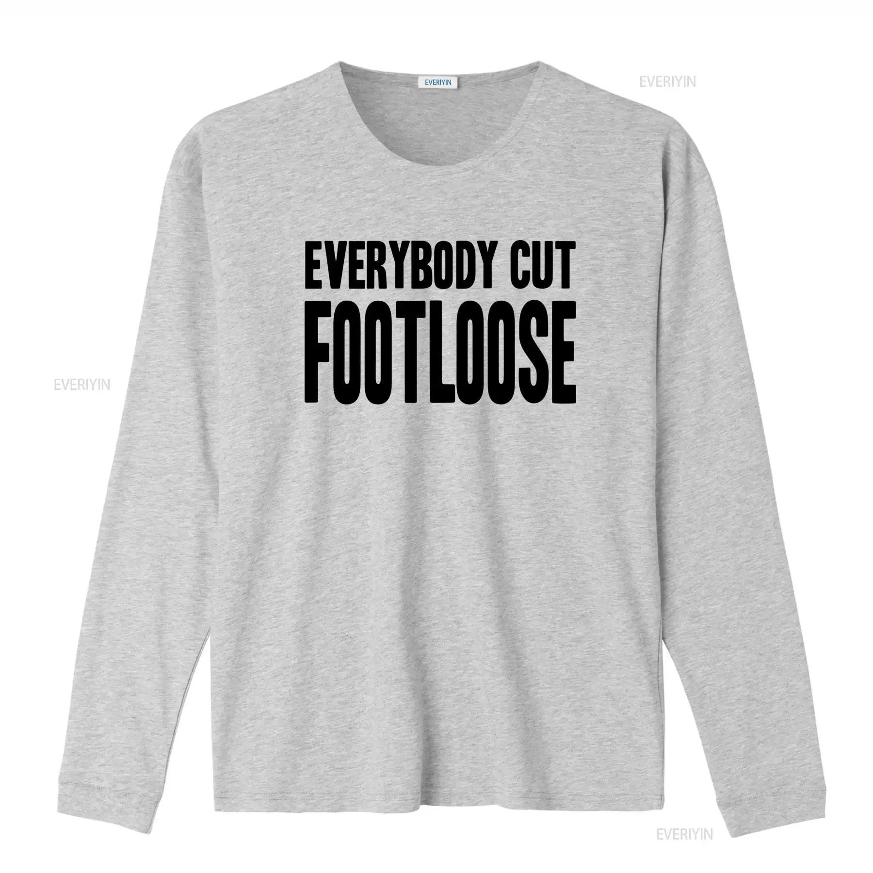 Фото Персонализированная футболка Everybody Cut Footloose для вечеринок в стиле 80-х, девичников и винтажных костюмов, стильная, повседневная, с эффектом потертости. №4
