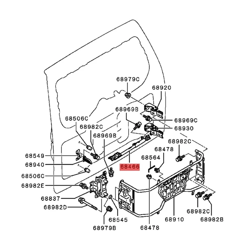 Стопор для задней двери 5822A02 0 деталей Mitsubishi Pajero NS NW 2006-2024