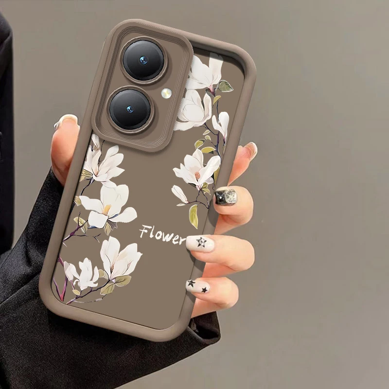 Flowers Plant Case For Vivo Y31 Y30 Y30i Y28 Y27S Y22S Y22 Y21 Y21A Y21T Y21S Y20 Y33S Y33T Shockproof Soft Silicone Phone Cover