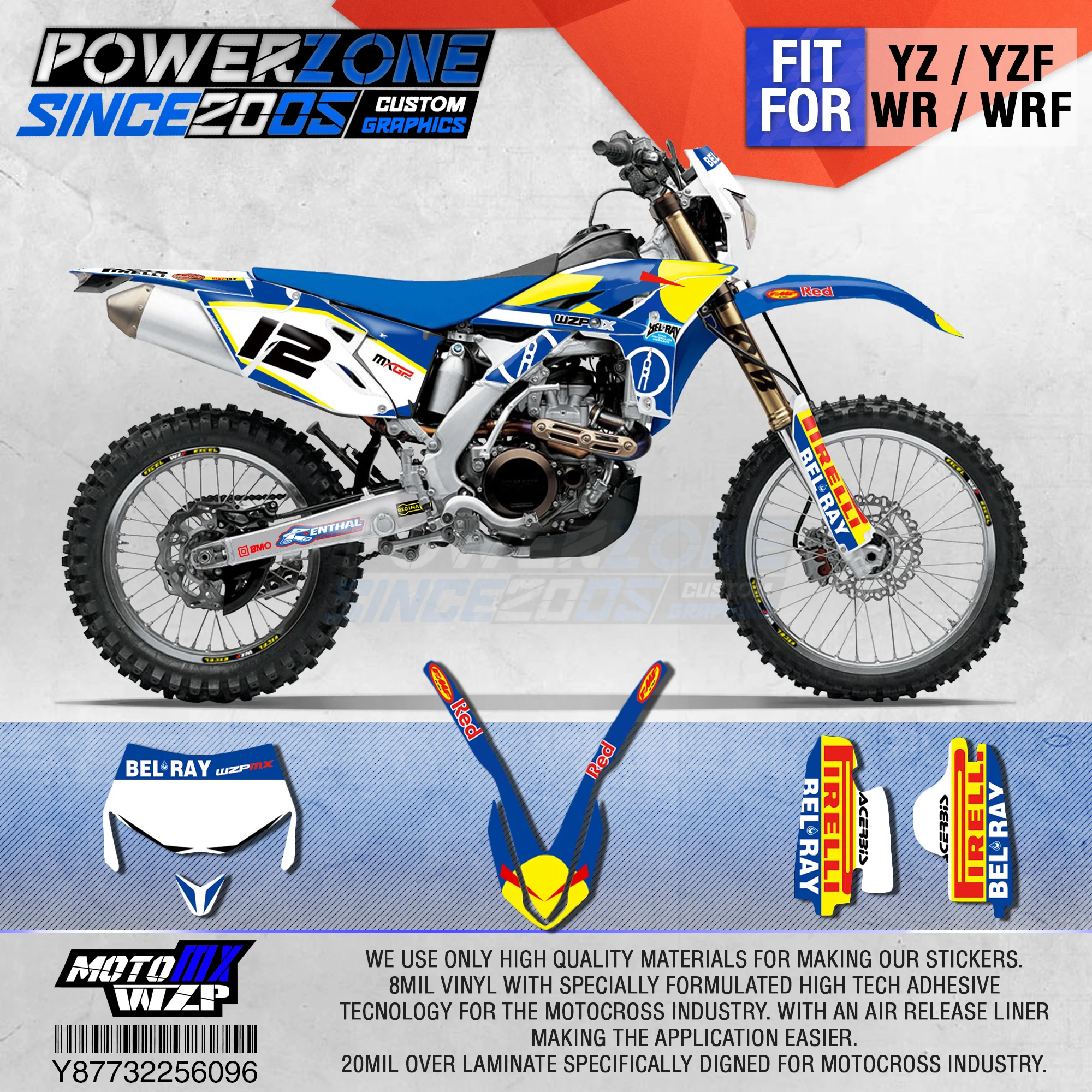 

PowerZone Customized Team Graphics Backgrounds Decals 3M Custom Stickers For YAMAHA YZF250 2010-2013 WR450F 2012-2015 YZ WRF 096